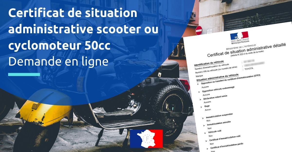 Certificat non gage scooter cyclomoteur 50cc : comment l'obtenir?